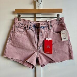Women’s Lucky Brand Cut-Hem High-Rise Denim Mom Shorts